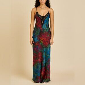 Vintage Lucie Ann Maxi Lace Slip Dress – Small – Made in USA